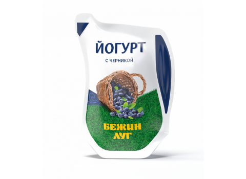 Питьевой йогурт с черникой 2,5% Бежин луг 900 гр. фабрики "Тульский молочный комбинат"