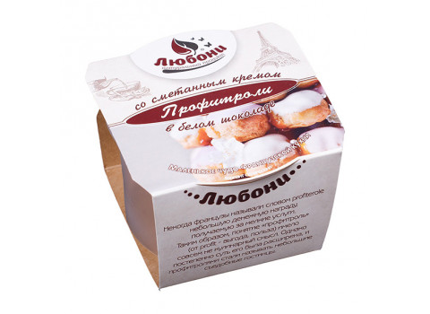 Профитроли в белом шоколаде 70 гр. фабрики "Любони"